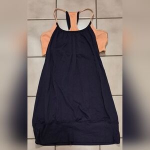 Lululemon No Limits Tank — Black Swan / Creamsicle Pop (Size 8)